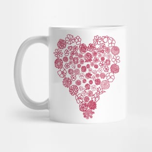 Viva Magenta Floral Heart of Flowers Mothers Day Mug